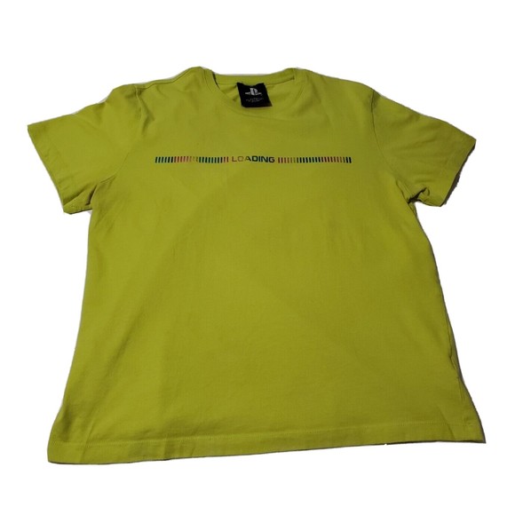 Men's Forever 21 PlayStation Loading T-Shirt  Metalic Rainbow Japanese Font - Picture 2 of 9